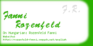 fanni rozenfeld business card